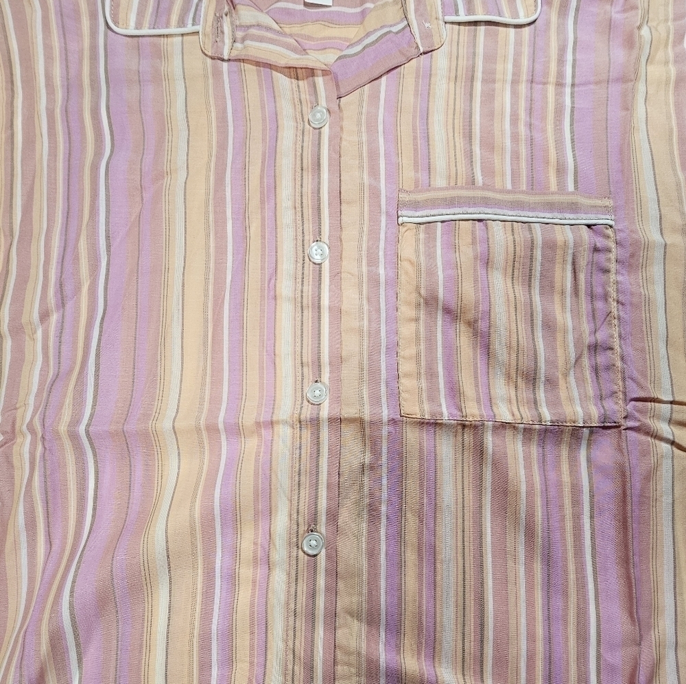 Stars Above Striped Pajamas Shirt & Short Set Multicolor Size Medium - Picture 6 of 14